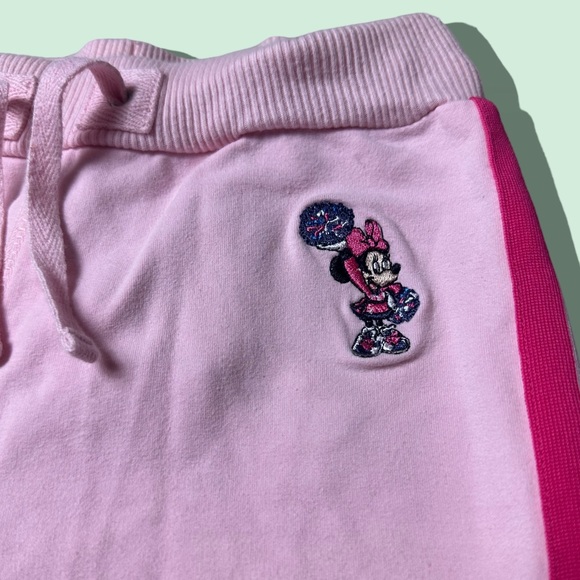 Vintage Kids Walt Disney World Minnie Mouse Cheerleader Pink Sweatpants Sz Med - Picture 6 of 9
